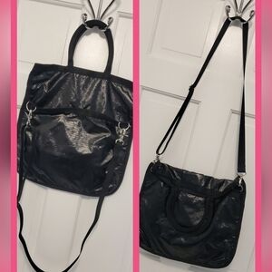 NWT LeSportsac Black Patent "Jen" Crossbody/Satchel, Lightweight, Versatile